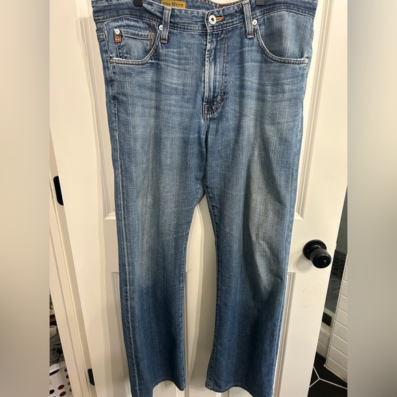 EUC AG Adriano Goldschmied “The Hero” size 36/34 jeans, wide leg. Fit like 36/32 - Picture 1 of 11